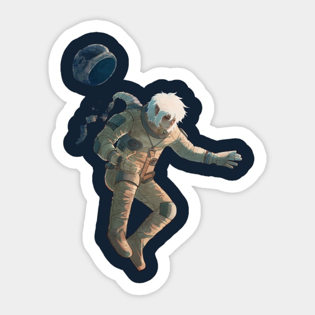 SpaceMan Sticker by RedTeethDrawing